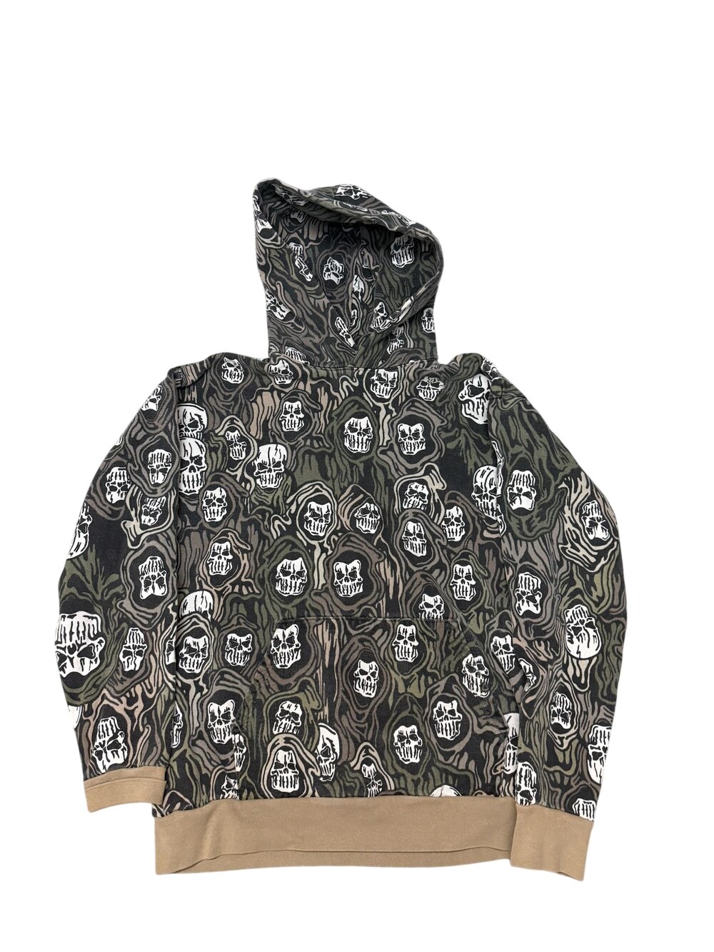 Warren Lotas Hoodie Sweatshirt Mens 2XL Multicolor Skull Graphic Fleece Pullover